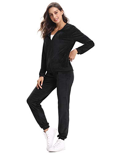 Aibrou Conjunto Chándal de Terciopelo de Mujer,Sudadera con Capucha y Cremallera con Pantalón de Sudor Conjunto Gemelo Manga Larga Conjunto de Abrigo Deportivo de Terciopelo Pijamas (Negro, XXL) Aibrou Conjunto Chándal de Terciopelo de Mujer,Sudadera con Capucha y Cremallera con Pantalón de Sudor Conjunto Gemelo Manga Larga Conjunto de Abrigo Deportivo de Terciopelo Pijamas (Negro, XXL)