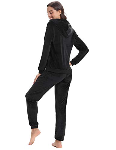 Aibrou Conjunto Chándal de Terciopelo de Mujer,Sudadera con Capucha y Cremallera con Pantalón de Sudor Conjunto Gemelo Manga Larga Conjunto de Abrigo Deportivo de Terciopelo Pijamas (Negro, XXL) Aibrou Conjunto Chándal de Terciopelo de Mujer,Sudadera con Capucha y Cremallera con Pantalón de Sudor Conjunto Gemelo Manga Larga Conjunto de Abrigo Deportivo de Terciopelo Pijamas (Negro, XXL)