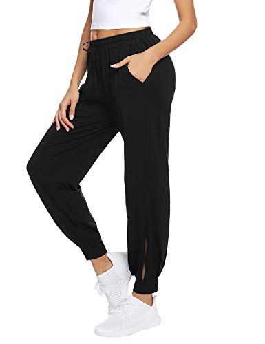 Aibrou Pantalon Chandal Mujer Largos Pantalones de Deporte Yoga Fitness Jogger