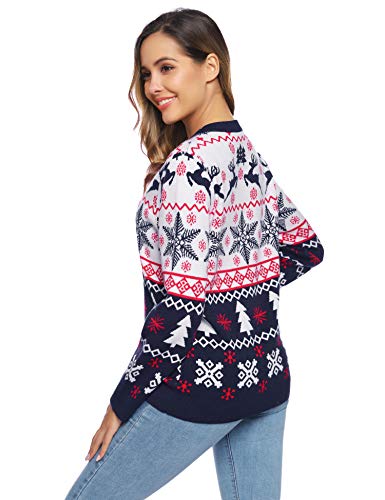 Aibrou Suéter de Navidad Familia Pullover de Punto Jerséis para Mujer Hombre Invierno Manga Larga Jersey Navideño para Niño Niña