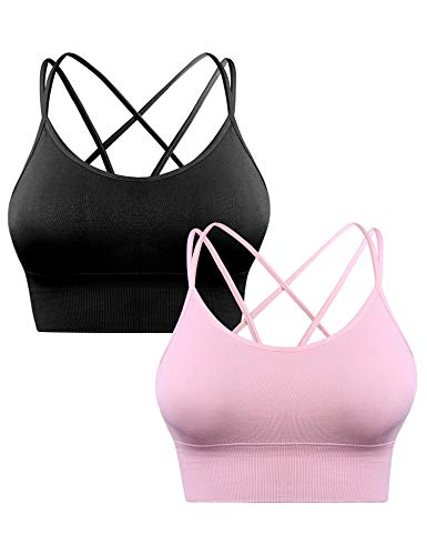 Aibrou Sujetador Deportivo Mujer Push Up (1/2/3pack) con Almohadillas Extraíbles,Bra Deporte sin Costuras para Yoga/Fitness/Run/Ejercicio/USA de Diaria