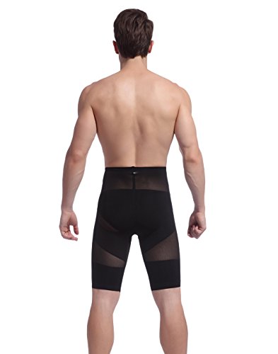 AIEOE - Hombre Reductor Bóxers Calzoncillos Adelgazantes Abdominal para Deportes Vestir Fitness con Cintura Alta Faja Moldeadora - Negro - Talla ES L