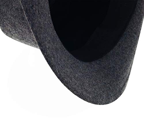 AIEOE - Sombrero Hombre Boda Panamá Jazz con ala Ancha Gorro de Copa Fieltro Disfraz Trilby Hat Adulto Caballeros Sombrero Invierno Cálido para Fiesta Viaje - Gris AIEOE - Sombrero Hombre Boda Panamá Jazz con ala Ancha Gorro de Copa Fieltro Disfraz Trilby Hat Adulto Caballeros Sombrero Invierno Cálido para Fiesta Viaje - Gris