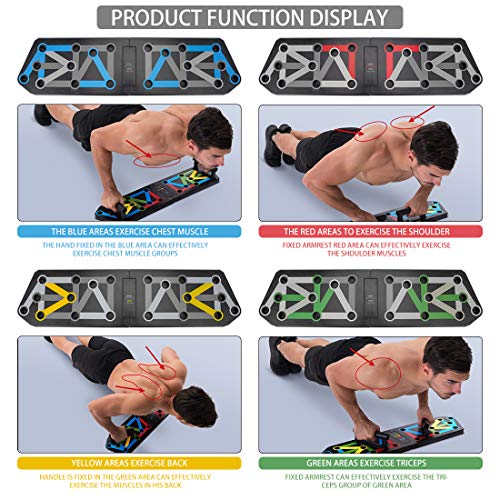 aiface 13 en 1 Push up Rack Board, Tabla de Flexiones, Plegable Soportes, Flexiones Equipo de Gimnasia Multifuncional para Entrenamiento Físico Desarrollo Muscular Entrenamiento de Fuerza