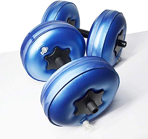 Aigend Juego de Mancuernas llenas de Agua,Portátiles y Ajustables para Equipos de Fitness 8-10 kg（Azul）