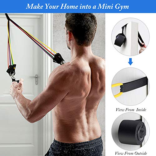 Aiglam Bandas Elásticas, Set de Bandas de Resistencia para Entrenar con Soporte de 100lbs, Kit de Bandas para Entrenar con 5 Tubos, 2 Manijas de Hule,2 Correas para Tobillos, Anclaje para Puerta Aiglam Bandas Elásticas, Set de Bandas de Resistencia para Entrenar con Soporte de 100lbs, Kit de Bandas para Entrenar con 5 Tubos, 2 Manijas de Hule,2 Correas para Tobillos, Anclaje para Puerta