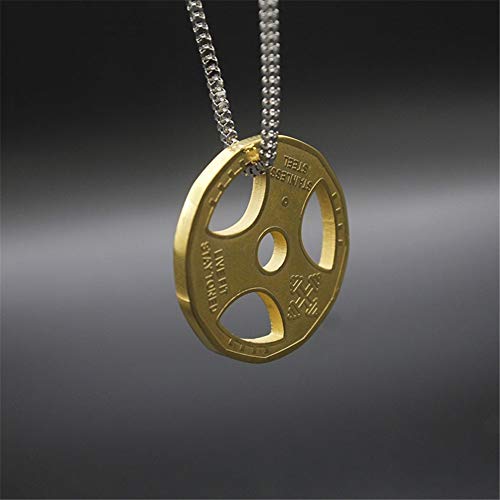 AILUOR Hombres Mujeres Colgante con Mancuernas Collar de Acero Inoxidable Parejas Barbell Colgante Fitness Gym Sports Mancuernas Levantadores de Pesas Barbell Chain Jewelry (Oro-R) AILUOR Hombres Mujeres Colgante con Mancuernas Collar de Acero Inoxidable Parejas Barbell Colgante Fitness Gym Sports Mancuernas Levantadores de Pesas Barbell Chain Jewelry (Oro-R)