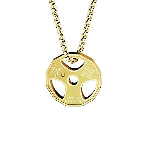 AILUOR Hombres Mujeres Colgante con Mancuernas Collar de Acero Inoxidable Parejas Barbell Colgante Fitness Gym Sports Mancuernas Levantadores de Pesas Barbell Chain Jewelry (Oro-R) AILUOR Hombres Mujeres Colgante con Mancuernas Collar de Acero Inoxidable Parejas Barbell Colgante Fitness Gym Sports Mancuernas Levantadores de Pesas Barbell Chain Jewelry (Oro-R)