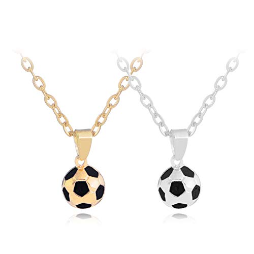 AILUOR Regalo de la joyería de Las Mujeres 2018 de la Copa Mundial, Fútbol del balón de fútbol Colgante Collar de Oro