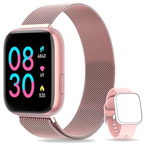 AIMIUVEI Smartwatch, Reloj Inteligente Mujer Hombre IP67 con Pulsómetro, 1.4 Inch Smartwatch Presión Arterial Monitor de Sueño GPS Podómetro Pulsera Actividad Inteligente Compatible con iOS y Android