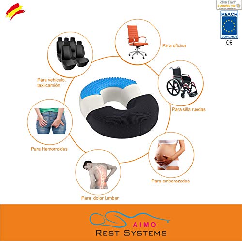 AIMO Spain COJN Tecnico CM-006 ortopedido y anatomico,Libera presiones de próstata y hemorroides, pos Parto, Proporciona una cómoda sentada, en Espuma Memoria, viscoelastica AIMO Spain COJN Tecnico CM-006 ortopedido y anatomico,Libera presiones de próstata y hemorroides, pos Parto, Proporciona una cómoda sentada, en Espuma Memoria, viscoelastica