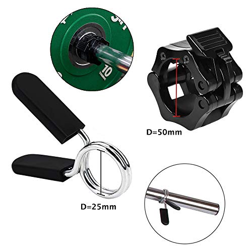 Aiooy Abrazadera de Barra Olímpica, Abrazaderas para Levantamiento de Pesas, Collar de Seguridad de Liberación Rápida para Entrenamiento de Levantamiento de Pesas Aiooy Abrazadera de Barra Olímpica, Abrazaderas para Levantamiento de Pesas, Collar de Seguridad de Liberación Rápida para Entrenamiento de Levantamiento de Pesas