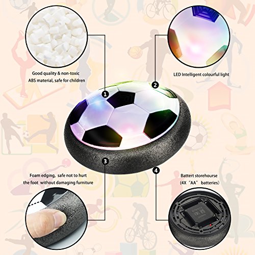 Air Hover Ball Soccer LENBEST, Juguete BalĂłn de FĂștbol, Juguetes Aire FĂștbol con LED Luces Regalo para Niños y Mascotas (Bonus Mini destornillador y silbato) Air Hover Ball Soccer LENBEST, Juguete BalĂłn de FĂștbol, Juguetes Aire FĂștbol con LED Luces Regalo para Niños y Mascotas (Bonus Mini destornillador y silbato)
