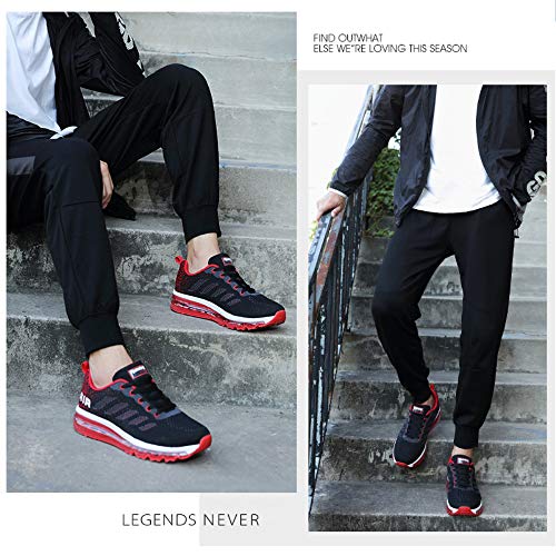Air Zapatillas de Running para Hombre Mujer Zapatos para Correr y Asfalto Aire Libre y Deportes Calzado Unisexo Black Red 44 Air Zapatillas de Running para Hombre Mujer Zapatos para Correr y Asfalto Aire Libre y Deportes Calzado Unisexo Black Red 44
