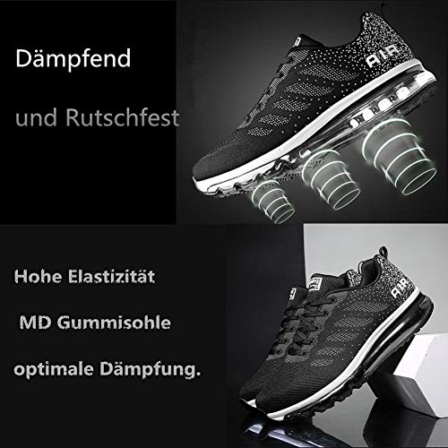 Air Zapatillas de Running para Hombre Mujer Zapatos para Correr y Asfalto Aire Libre y Deportes Calzado Unisexo Black White 43 Air Zapatillas de Running para Hombre Mujer Zapatos para Correr y Asfalto Aire Libre y Deportes Calzado Unisexo Black White 43