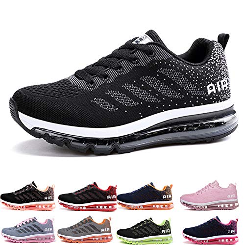 Air Zapatillas de Running para Hombre Mujer Zapatos para Correr y Asfalto Aire Libre y Deportes Calzado Unisexo Black White 43 Air Zapatillas de Running para Hombre Mujer Zapatos para Correr y Asfalto Aire Libre y Deportes Calzado Unisexo Black White 43