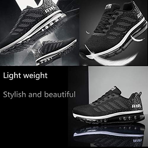 Air Zapatillas de Running para Hombre Mujer Zapatos para Correr y Asfalto Aire Libre y Deportes Calzado Unisexo Black White 43 Air Zapatillas de Running para Hombre Mujer Zapatos para Correr y Asfalto Aire Libre y Deportes Calzado Unisexo Black White 43
