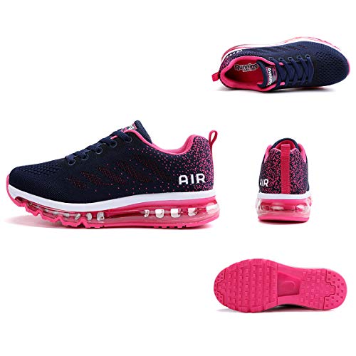 Air Zapatillas de Running para Hombre Mujer Zapatos para Correr y Asfalto Aire Libre y Deportes Calzado Unisexo Blue Plum 35