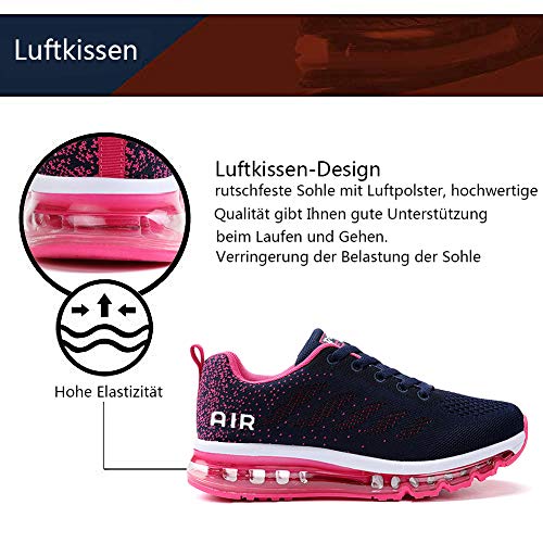 Air Zapatillas de Running para Hombre Mujer Zapatos para Correr y Asfalto Aire Libre y Deportes Calzado Unisexo Blue Plum 36