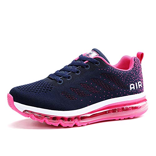 Air Zapatillas de Running para Hombre Mujer Zapatos para Correr y Asfalto Aire Libre y Deportes Calzado Unisexo Blue Plum 36