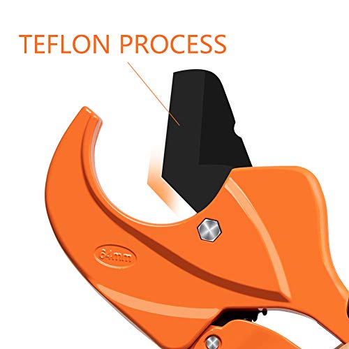 AIRAJ Cortador de tubos de PVC, corte de tubos de plástico con trinquete 2-1/2 pulgadas (64 mm), adecuado para cortar mangueras de plástico PEX, PVC y PPR y otros materiales compuestos AIRAJ Cortador de tubos de PVC, corte de tubos de plástico con trinquete 2-1/2 pulgadas (64 mm), adecuado para cortar mangueras de plástico PEX, PVC y PPR y otros materiales compuestos