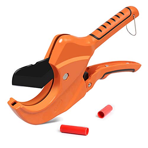 AIRAJ Cortador de tubos de PVC, corte de tubos de plástico con trinquete 2-1/2 pulgadas (64 mm), adecuado para cortar mangueras de plástico PEX, PVC y PPR y otros materiales compuestos AIRAJ Cortador de tubos de PVC, corte de tubos de plástico con trinquete 2-1/2 pulgadas (64 mm), adecuado para cortar mangueras de plástico PEX, PVC y PPR y otros materiales compuestos
