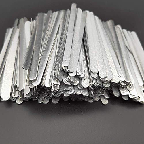 Airssory 100 piezas de metal adhesivo plano de aluminio barra de barra adhesiva para puente de clip de banda DIY - 3.3"~ 3.5"
