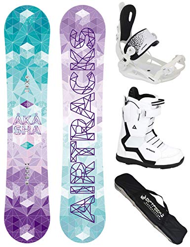 AIRTRACKS Snowboard Set - Board Akasha Lady 144 - Fijaciones Master W - Softboots Savage W 39 - SB Bag