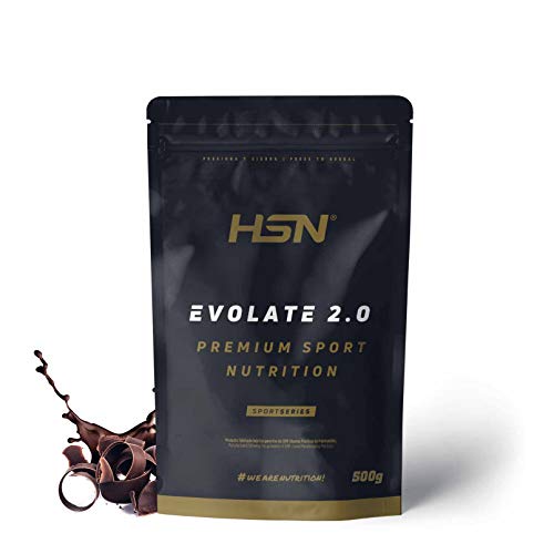 Aislado de Proteína de Suero de HSN Evolate 2.0 | Whey Protein Isolate | Proteína CFM + Enzimas Digestivas (Digezyme) + Ganar Masa Muscular | Vegetariana, Sin Gluten, Sin Soja, Chocolate, 500g