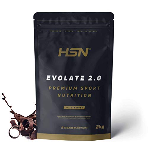 Aislado de Proteína de Suero de HSN Evolate 2.0 | Whey Protein Isolate | Proteína CFM + Enzimas Digestivas (Digezyme) + Ganar Masa Muscular | Vegetariana, Sin Gluten, Sin Soja, Chocolate, 2Kg