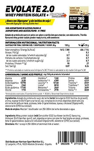 Aislado de Proteína de Suero de HSN Evolate 2.0 | Whey Protein Isolate | Proteína CFM + Enzimas Digestivas (Digezyme) + Ganar Masa Muscular | Vegetariana, Sin Gluten, Sin Soja, Vainilla, 2Kg Aislado de Proteína de Suero de HSN Evolate 2.0 | Whey Protein Isolate | Proteína CFM + Enzimas Digestivas (Digezyme) + Ganar Masa Muscular | Vegetariana, Sin Gluten, Sin Soja, Vainilla, 2Kg
