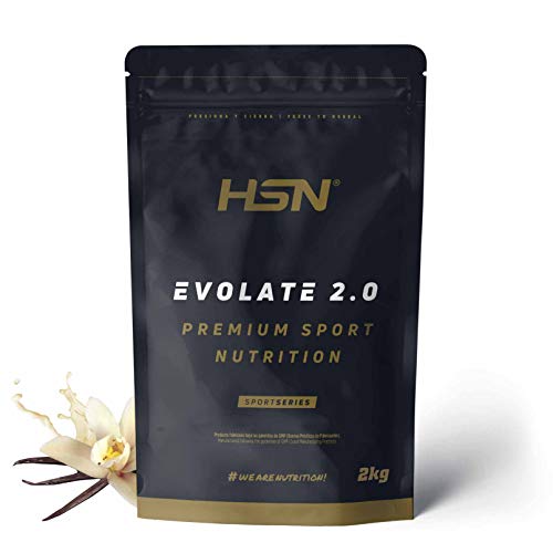 Aislado de Proteína de Suero de HSN Evolate 2.0 | Whey Protein Isolate | Proteína CFM + Enzimas Digestivas (Digezyme) + Ganar Masa Muscular | Vegetariana, Sin Gluten, Sin Soja, Vainilla, 2Kg