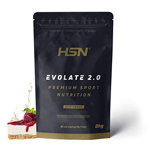 Aislado de Proteína de Suero de HSN Evolate 2.0 | Whey Protein Isolate | Proteína CFM + Enzimas Digestivas (Digezyme) + Ganar Masa Muscular | Vegetariana, Sin Gluten, Sin Soja, Tarta Queso, 2Kg