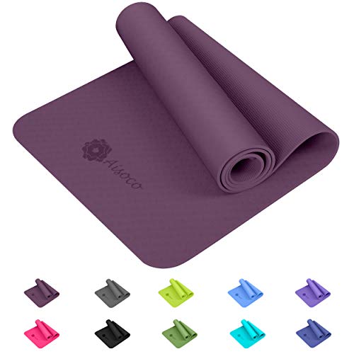 Aisoco Estera de Yoga TPE Premium, Antideslizante, respetuosa con el Medio Ambiente, respetuosa con la Piel, con Bolso y Correa de Transporte Aisoco Estera de Yoga TPE Premium, Antideslizante, respetuosa con el Medio Ambiente, respetuosa con la Piel, con Bolso y Correa de Transporte