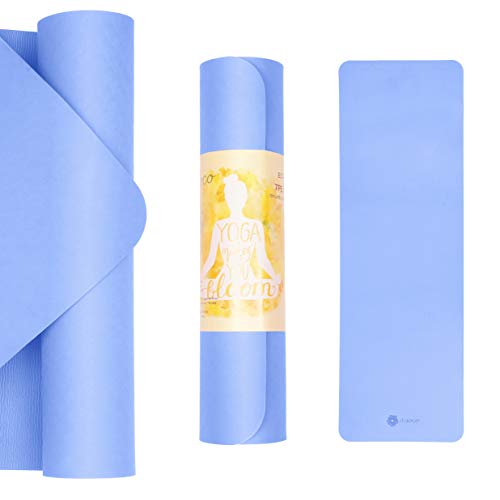 Aisoco Premium TPE Yoga Mat Pilates Mat - Ecológico, Antideslizante - con Bolso y Correa de Transporte