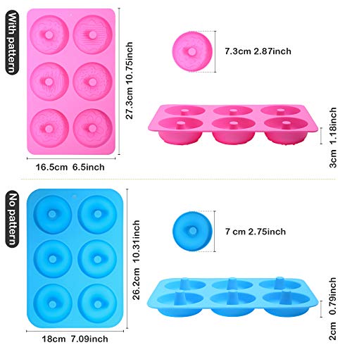 Aitsite 3 Pcs Molde para Donut de Silicona, Molde Silicona Horno Donut, sin BPA, Antiadherente, para hornear moldes para pasteles, magdalenas, galletas, bagels.