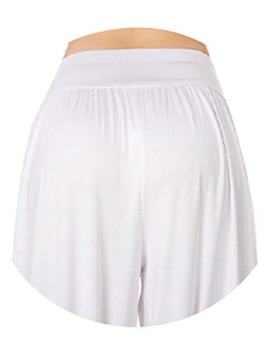 Aivtalk-Sarouels - Pantalón de yoga holgado casual para mujer, bombachos con elástico extensible ideal para hacer deporte o pilates, Blanco, XXL