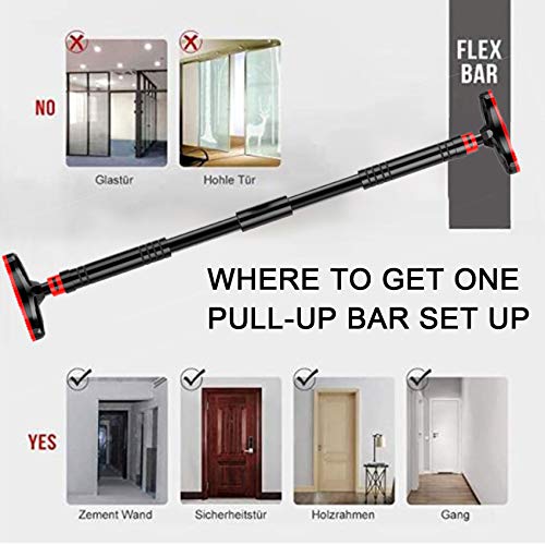 AIWITHPM Barra Dominadas Ajustable Puerta Barra Dominadas Barra de Entrenamiento sin Tornillos con Alfombra Antideslizante y Cerradura de Seguridad para Puerta 65cm-100cm hasta 350kg AIWITHPM Barra Dominadas Ajustable Puerta Barra Dominadas Barra de Entrenamiento sin Tornillos con Alfombra Antideslizante y Cerradura de Seguridad para Puerta 65cm-100cm hasta 350kg