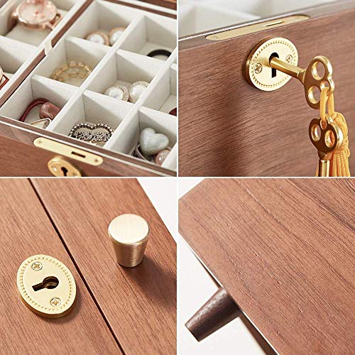 AJH Caja de Reloj, hogar Simple y Moderno con Cerradura Caja de joyería Multifuncional de Gran Capacidad Caja de Almacenamiento de exhibición de joyería Caja de Reloj Caja de colección AJH Caja de Reloj, hogar Simple y Moderno con Cerradura Caja de joyería Multifuncional de Gran Capacidad Caja de Almacenamiento de exhibición de joyería Caja de Reloj Caja de colección