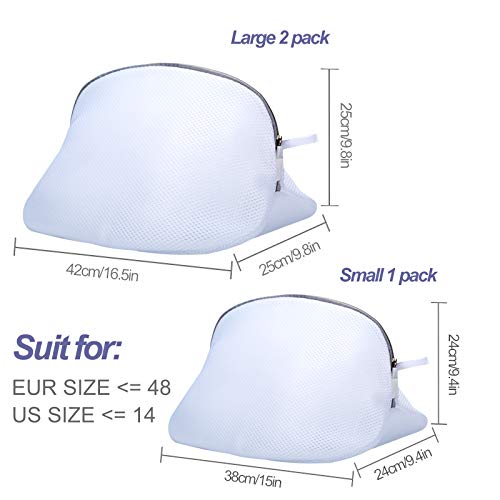 AJOXEL Paquete de 3 Bolsas de Lavado para Zapatos, Saco Lavadora para Lavar Zapatillas Malla Bolsas para la Colada Lavadora Secadora Proteger la Ropa Lavandería Bolsas para Organizador y Viajes AJOXEL Paquete de 3 Bolsas de Lavado para Zapatos, Saco Lavadora para Lavar Zapatillas Malla Bolsas para la Colada Lavadora Secadora Proteger la Ropa Lavandería Bolsas para Organizador y Viajes