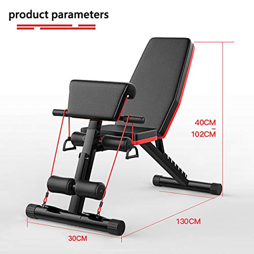 AJUMKER Banco de pesas plegable, banco de entrenamiento de piernas 4 en 1 para entrenamiento en casa, gimnasio, multifunción Antideslizante para de espalda abdominal Bancos de pesas de fuerza AJUMKER Banco de pesas plegable, banco de entrenamiento de piernas 4 en 1 para entrenamiento en casa, gimnasio, multifunción Antideslizante para de espalda abdominal Bancos de pesas de fuerza