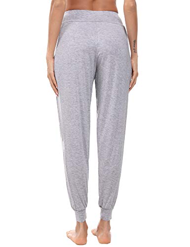 Akalnny Pantalones de Yoga Algodón Mujer Ancho con Cintura Alta Pantalon Suelto de Deporte Fitness Jogger Gimnasio Cómodo Akalnny Pantalones de Yoga Algodón Mujer Ancho con Cintura Alta Pantalon Suelto de Deporte Fitness Jogger Gimnasio Cómodo