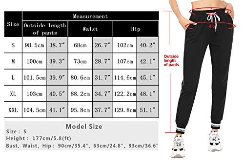 Akalnny Pantalones Deportivos para Mujer Pantalón de Chándal Largos Pantalones de Deporte con Cordones para Gimnasio Yoga Jogging (Azul Marino, XXL)