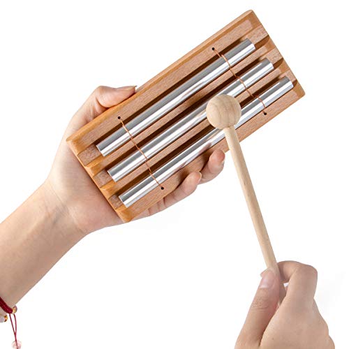AKLOT Campanilla Timbre de trío de tres tonos Campanas de percusión de mano de campana para la gestión del aula de profesores de yoga de meditación de oración AKLOT Campanilla Timbre de trío de tres tonos Campanas de percusión de mano de campana para la gestión del aula de profesores de yoga de meditación de oración
