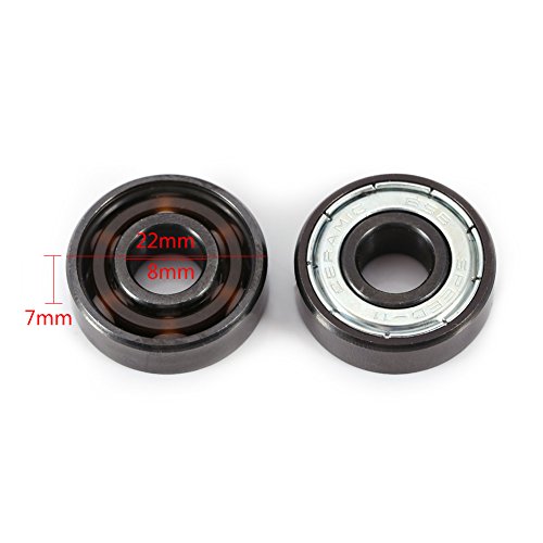 Akozon Rodamiento de Cerámica 608 16pcs Rodamientos de Bolas de Skate de alta precisión alta velocidad para Patines de velocidad Patinaje de patines Patineta 22 mm de diámetro Akozon Rodamiento de Cerámica 608 16pcs Rodamientos de Bolas de Skate de alta precisión alta velocidad para Patines de velocidad Patinaje de patines Patineta 22 mm de diámetro