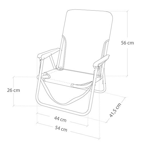 Aktive 53958 - Silla plegable fija aluminio 55 x 35 x 72 cm - mediterráneo