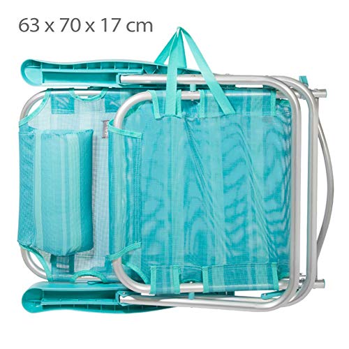 Aktive 53963 - Silla multiposición aluminio 62 x 48 x 83 cm - mediterráneo Aktive 53963 - Silla multiposición aluminio 62 x 48 x 83 cm - mediterráneo