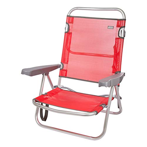 Aktive 53970 - Silla plegable multiposición aluminio 61 x 43 x 82 cm - rojo Aktive 53970 - Silla plegable multiposición aluminio 61 x 43 x 82 cm - rojo