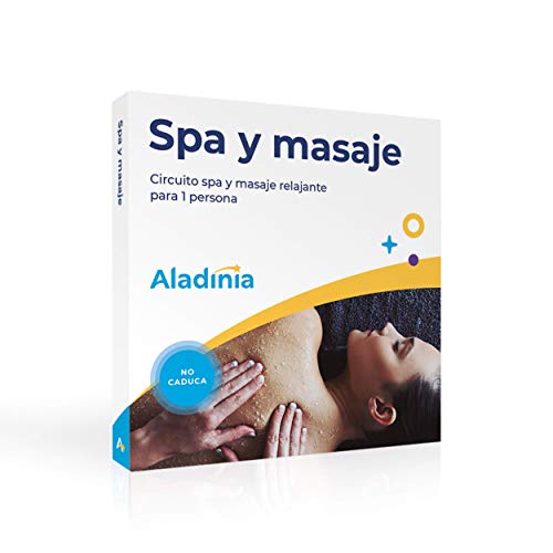 ALADINIA Spa y masaje. Paquete de experiencias para regalar. Cofre con circuito spa y masaje, ideal para hombres o mujeres. Sin caducidad, cambios gratis e ilimitados ALADINIA Spa y masaje. Paquete de experiencias para regalar. Cofre con circuito spa y masaje, ideal para hombres o mujeres. Sin caducidad, cambios gratis e ilimitados