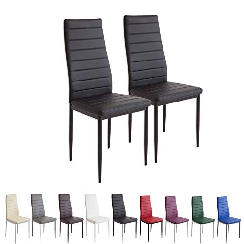 Albatros 2862 Milano Set de 2 sillas de Comedor, Negro Albatros 2862 Milano Set de 2 sillas de Comedor, Negro